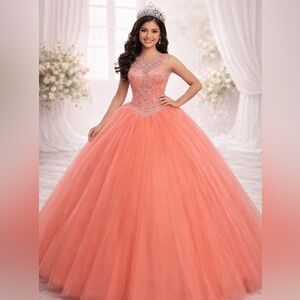 Mary’s Quinceañera Collection coral dress NWT ball gown size 12